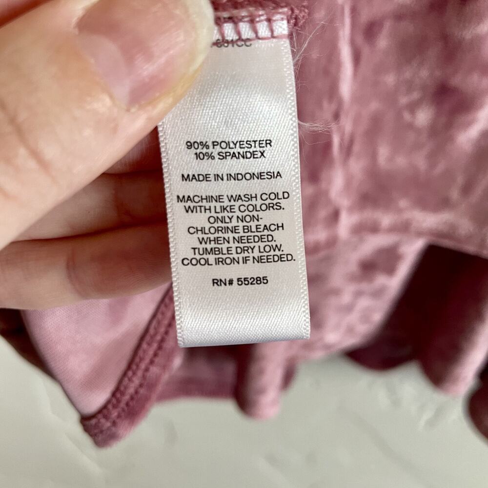 Express One Eleven Size XS Tank - Pink Velour Tiered Crop Spaghetti Straps - Picture 10 of 10